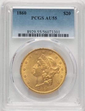 1860 $20 Liberty Double Eagle PCGS AU55