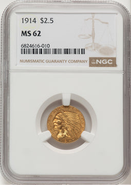 1914 $2.50 Indian Quarter Eagle NGC MS62 (777543005)
