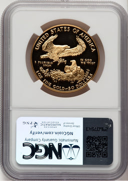 1988-W $50 One-Ounce Gold Eagle Brown Label NGC PF70 (521154020)