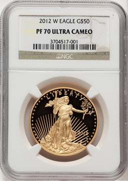 2012-W $50 One-Ounce Gold Eagle Brown Label NGC PF70 (521154018)