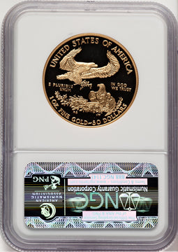 2008-W $50 One-Ounce Gold Eagle Brown Label NGC PF70 (521154012)