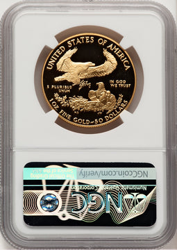 1988-W $50 One-Ounce Gold Eagle Brown Label NGC PF70 (521154013)