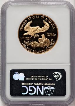 1990-W $50 One-Ounce Gold Eagle Brown Label NGC PF70 (521154014)