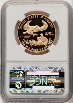 2011-W $50 One-Ounce Gold Eagle 25th Anniversary First Strike ER Blue NGC PF70 (521152009)
