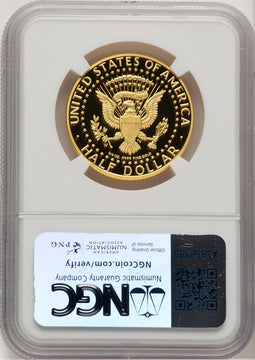 2014-W 50C Kennedy Gold 50th Anniversary Brown Label Proof Kennedy Half Dollar NGC PR70 (777481001)