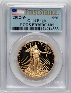 2012-W $50 One-Ounce Gold Eagle First Strike FS Flag PCGS PR70