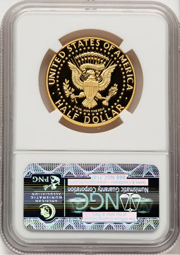 2014-W 50C Kennedy Gold 50th Anniversary 1st Day of Issue Proof Kennedy Half Dollar NGC PR70 (777388001)