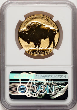 2013-W $50 One-Ounce Gold Buffalo Reverse Proof First Strike FR Thomas Uram NGC PF70