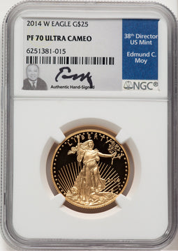 2014-W $25 Half-Ounce Gold Eagle DCAM NGC PF70 Ed Moy
