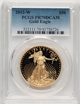 2012-W $50 One-Ounce Gold Eagle Blue Gradient PCGS PR70 (521134034)