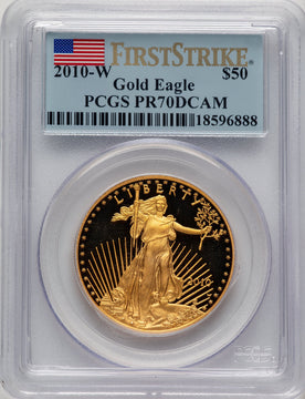2010-W $50 One-Ounce Gold Eagle First Strike FS Flag PCGS PR70