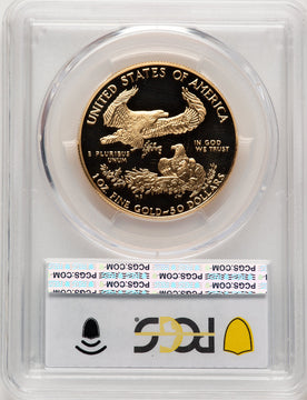 1993-W $50 One-Ounce Gold Eagle Blue Gradient PCGS PR70