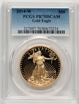 2014-W $50 One-Ounce Gold Eagle Blue Gradient PCGS PR70 (521134037)