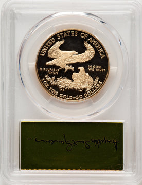 2018-W $50 One Ounce Gold Eagle First Strike FS Gold Foil PCGS PR70