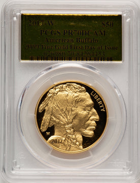 2017-W G$50 Buffalo FDI Gold Foil PCGS PR70