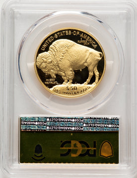 2017-W G$50 Buffalo FDI Gold Foil PCGS PR70