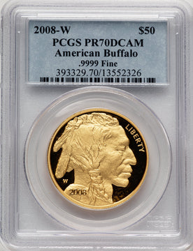 2008-W Proof Gold Buffalo 1 oz Blue Gradient PCGS MS70