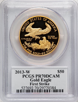 2013-W $50 One-Ounce Gold Eagle First Strike Moy Signature FS PCGS PR70 Ed Moy (521152002)