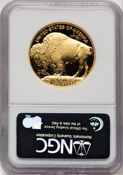 2007-W $50 One-Ounce Gold Buffalo First Strike ER Blue NGC PF70 (521154022)