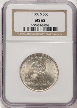 1868-S 50C Seated Half Dollar NGC MS65