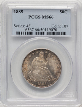 1885 50C Seated Half Dollar PCGS MS66