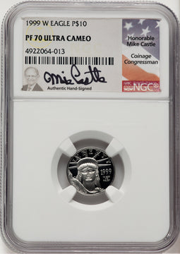 1999-W Platinum American Eagle 4-Coin Set NGC PF70 Mike Castle