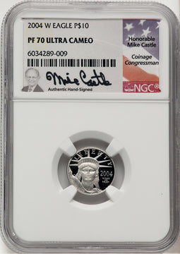 2004-W Platinum American Eagle 4-Coin Set NGC PF70 Mike Castle