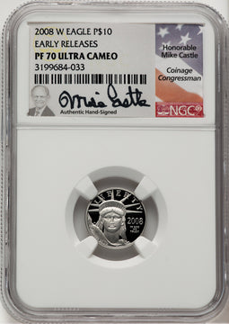 2008-W Platinum American Eagle 4-Coin Set ER NGC PF70 Mike Castle