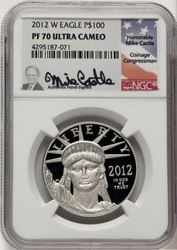 2012-W $100 One-Ounce Platinum Eagle Mike Castle NGC PF70 (771248010)