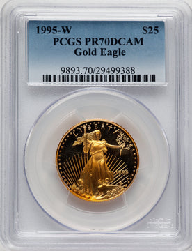1995-W $25 Half-Ounce Gold Eagle Blue Gradient PCGS PR70