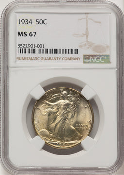 1934 50C Walking Liberty Half Dollar NGC MS67 (776347005)