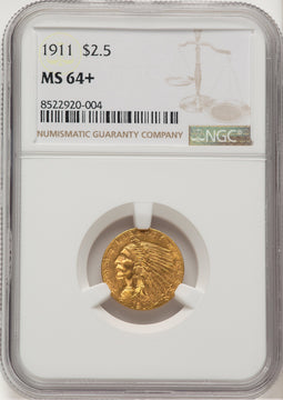 1911 $2.50 Indian Quarter Eagle NGC MS64+
