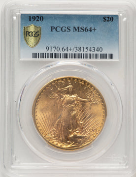 1920 $20 Saint-Gaudens Double Eagle PCGS MS64+