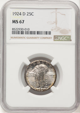 1924-D 25C Standing Liberty Quarter NGC MS67 (776231005)