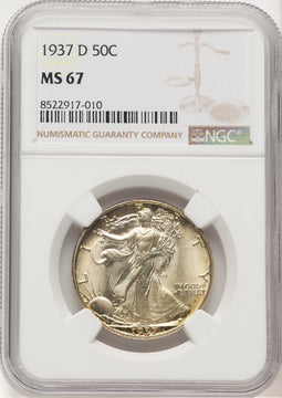 1937-D 50C Walking Liberty Half Dollar NGC MS67 (777194157)