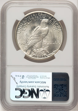 1921 Peace CAC Peace Dollar NGC MS64+