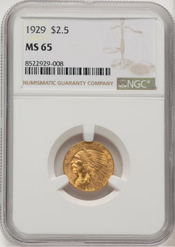 1929 $2.50 Indian Quarter Eagle NGC MS65 (774253004)