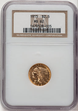 1915 $2.50 Indian Quarter Eagle NGC MS62 (778449018)