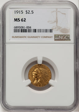 1915 $2.50 Indian Quarter Eagle NGC MS62 (778449019)