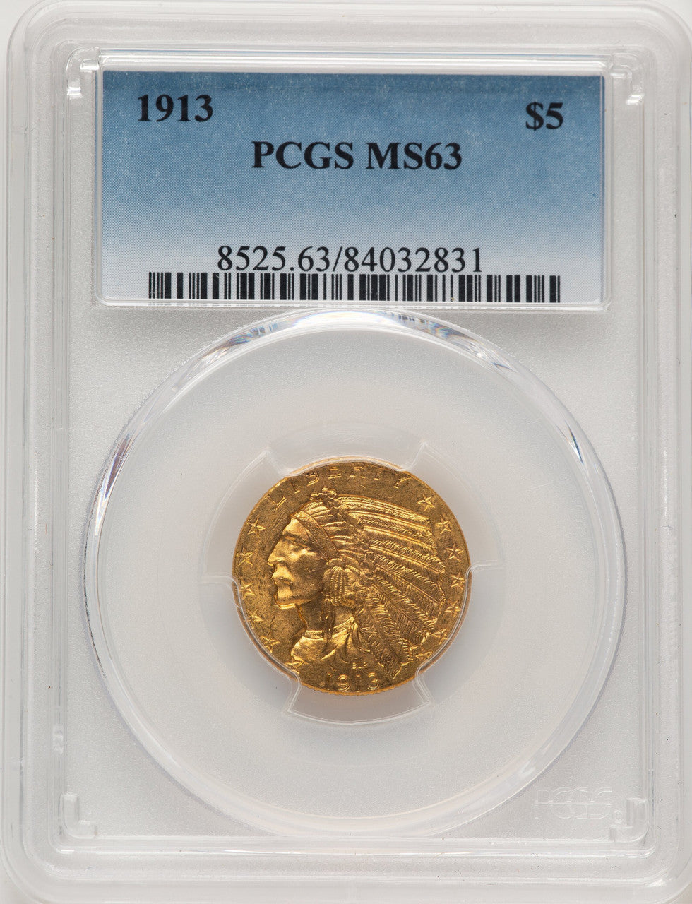 1913 $5 Indian Half Eagle PCGS MS63 (778449022)