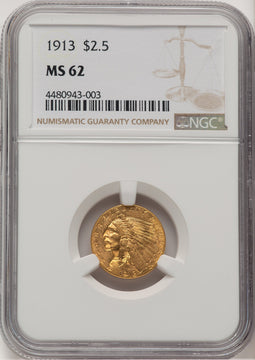 1913 $2.50 Indian Quarter Eagle NGC MS62 (778449010)