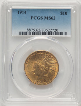 1914 $10 Indian Eagle PCGS MS62 (778246006)