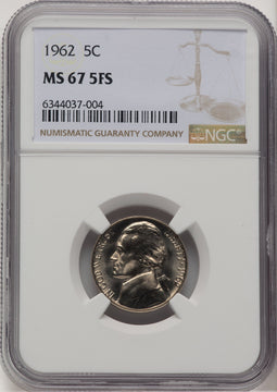 1962 5C FS Jefferson Nickel NGC MS67
