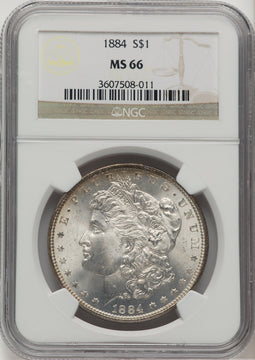 1884 Morgan Dollar NGC MS66