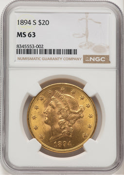 1894-S $20 Liberty Double Eagle NGC MS63