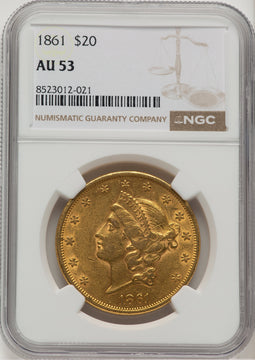 1861 $20 Liberty Double Eagle NGC AU53 (572457001)