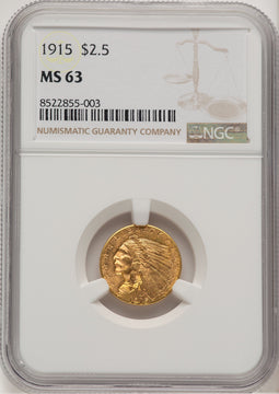 1915 $2.50 Indian Quarter Eagle NGC MS63 (521153075)