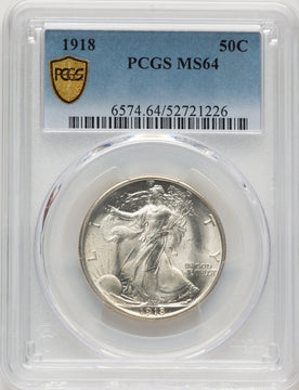 1918 50C Walking Liberty Half Dollar PCGS MS64