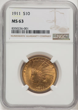 1911 $10 Indian Eagle NGC MS63 (177332008)