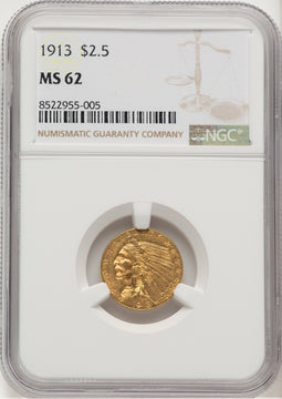 1913 $2.50 Indian Quarter Eagle NGC MS62 (776661047)